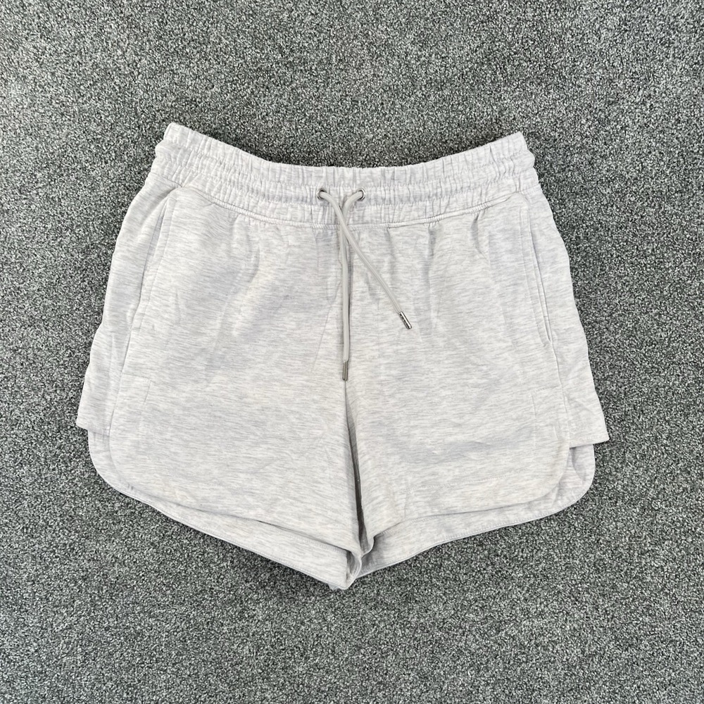 Yogalicious Women's Medium Gray Athletic Running Shorts Drawstring Pockets